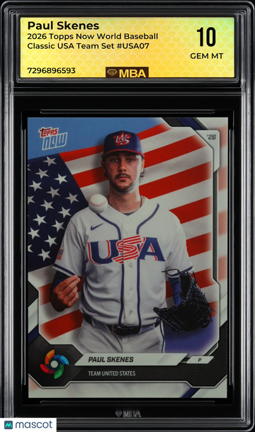 2026 Topps Now World Baseball Classic Paul Skenes #USA07 USA Team Set MBA 10