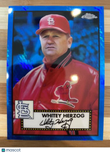 🔥2021 Topps Platinum Anniversary Blue Prism Refractor Whitey Herzog Cardinals