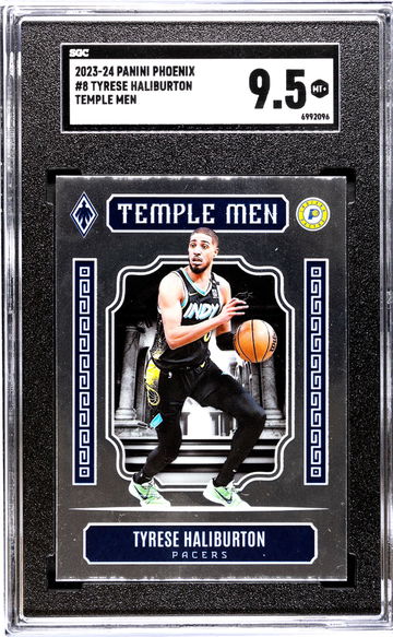 2023-24 Panini Phoenix #8 Tyrese Haliburton Temple Men SGC 9.5