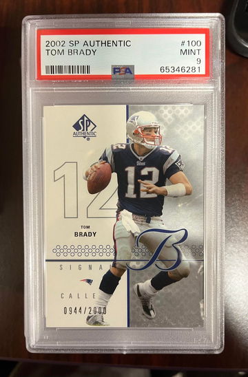 2002 SP Authentic Tom Brady PSA 9