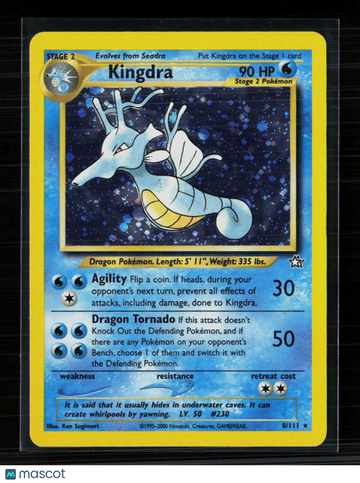2000 Neo Genesis Kingdra Holo Rare #8/111