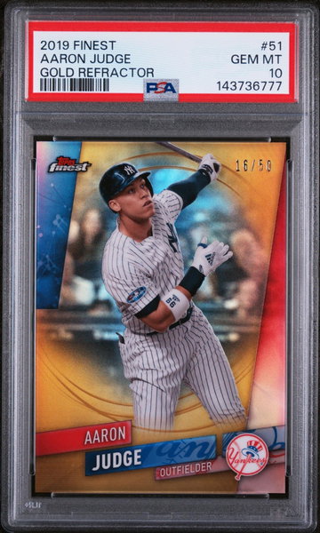 2019 Finest Gold Refractor Aaron Judge #51 /50 PSA 10