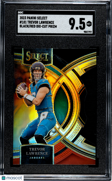 2023 Panini Select Trevor Lawrence #181 Black Red Die Cut Prizm SGC 9.5