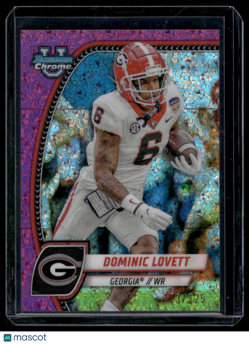 2024 Bowman University Chrome Dominic Lovett #64 Fuchsia Mini-Diamond Refractor SN