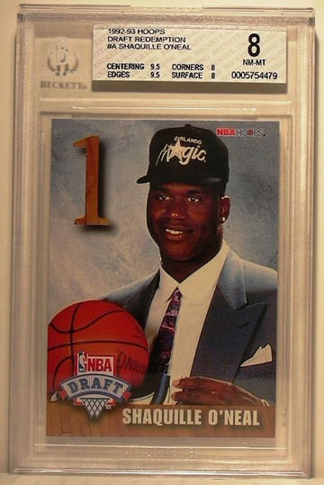 1992-93 NBA HOOPS DRAFT REDEMPTION #A SHAQUILLE O'NEAL ROOKIE BGS 8 NM-MT