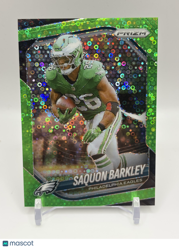 2025 Panini Prizm Saquon Barkley #298 Green Pulsar /10