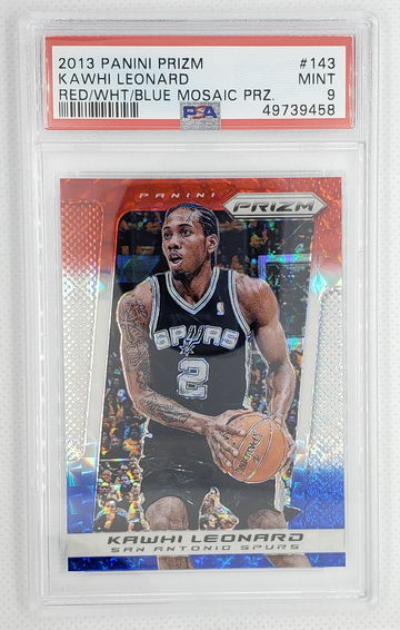 KAWHI LEONARD 2013 Panini Prizm Red White Blue Mosaic #143 Clippers- PSA 9 MINT