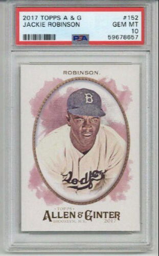 2017 TOPPS ALLEN & GINTER #152 JACKIE ROBINSON CARD DODGERS PSA 10 LOW POP