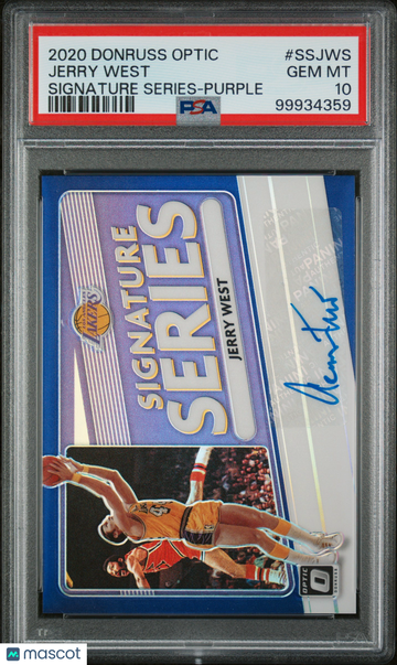 2020 Panini Donruss Optic Signature Series Jerry West #SSJWS Purple Auto PSA 10