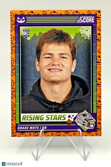 2024 Panini Score-A-Treat Drake Maye #17 Orange Pumpkins Parallel/Variety Rookie Insert Score