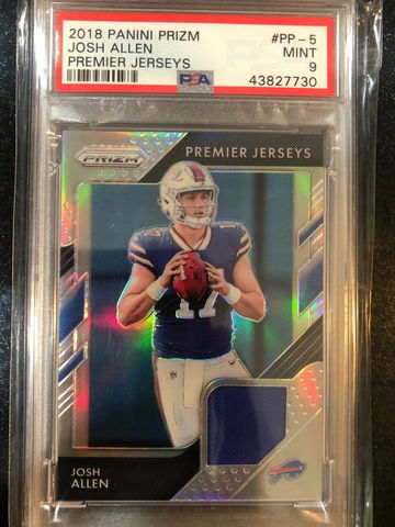 2018 Prizm Premier Jerseys Josh Allen PP-5 RC Rookie PSA 9 Bills POP 21