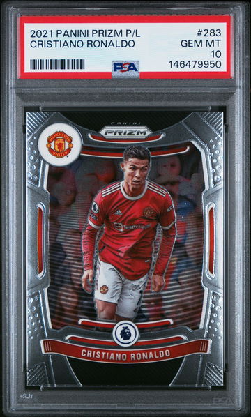 2021 PANINI PRIZM PREMIER LEAGUE CRISTIANO RONALDO #283 MANCHESTER PSA 10