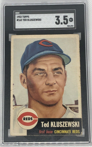 1953 Topps #162 Ted Kluszewski - SGC 3.5 VG+ Cincinnati Reds - CENTERED