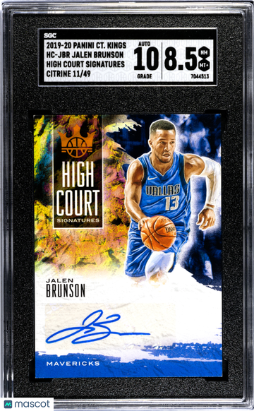 2019 Panini Court Kings Jalen Brunson #HC-JBR High Sigs. Citrine SGC 8.5 Auto 10