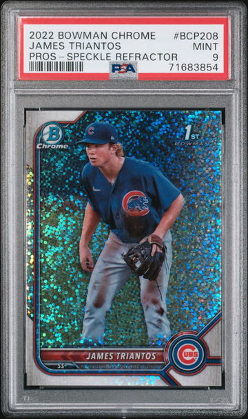 2022 BOWMAN CHROME PROSPECTS JAMES TRIANTOS #BCP208 PROS-SPECKLE REFRACTOR PSA 9