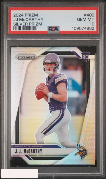 2024 PANINI PRIZM JJ MCCARTHY #400 SILVER PRIZM ROOKIE RC VIKINGS PSA 10 GEM MT
