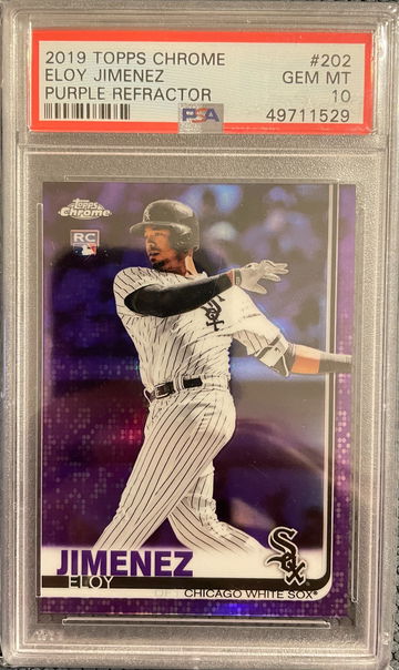 2019 Topps Chrome Eloy Jimenez #202 Purple Refractor /299 PSA 10 GEM MINT