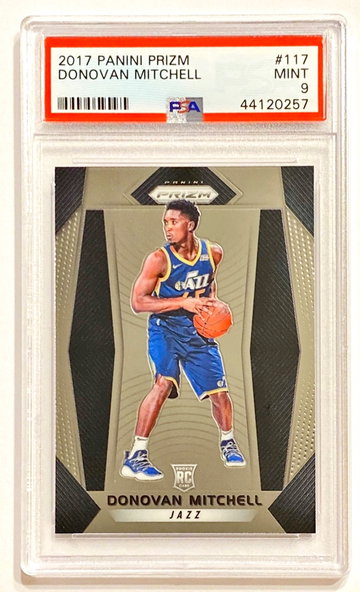 2017 Panini Prizm Donovan Mitchell #117 Rookie PSA 9