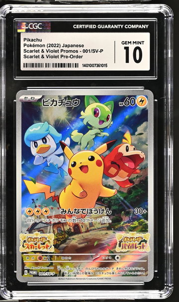 2022 Scarlet & Violet Promos #001/SV-P Pikachu Scarlet & Violet Pre-Order CGC 10