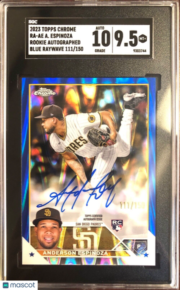 2023 Topps Chrome ANDERSON ESPINOZA Blue RayWave Auto SP #111/150 SGC 10/9.5