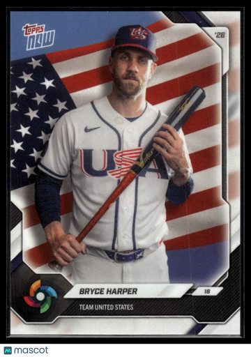2026 Topps Now World Baseball Classic Bryce Harper #USA11 Team Set USA