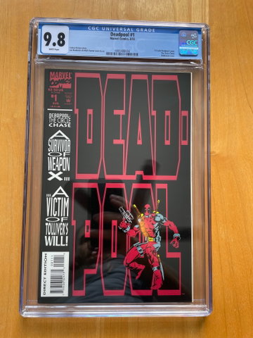 Deadpool The Circle Chase #1 CGC 9.8 White Pages.