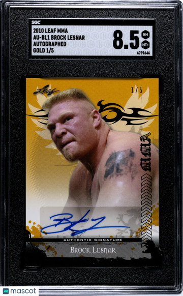 2010 Leaf Mma Brock Lesnar #AU-BL1 Autograph Gold SGC 8.5
