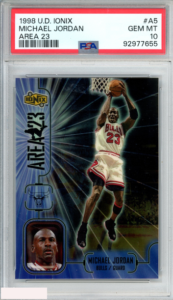 1998 UPPER DECK IONIX AREA 23 MICHAEL JORDAN #A5 BULLS HOF PSA 10 GEM MT