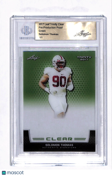 2017 Leaf Trinity Clear Solomon Thomas Green 1/1 Pre-Production Proof