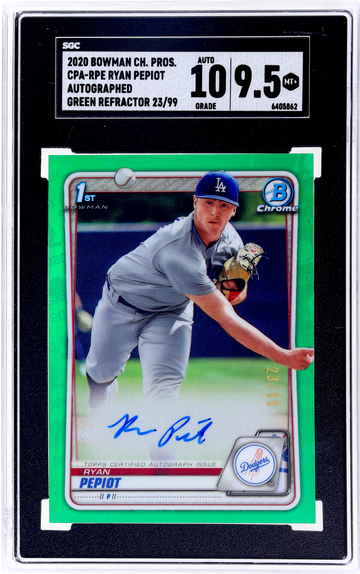 2020 Bowman Chrome Ryan Pepiot #CPA-RPE 23/99 SGC 9.5 Auto