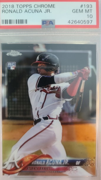 Ronald Acuna 2018 Topps Chrome #193 PSA 10