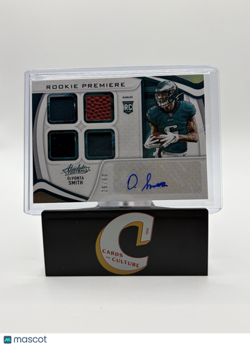 2021 Panini Absolute Football Rookie Premiere DeVonta Smith #207 /60 Rookie Patch Autograph RC Quad Materials