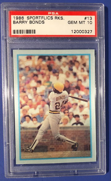 1986 Sportflics Rookies #13 Barry Bonds PSA 10