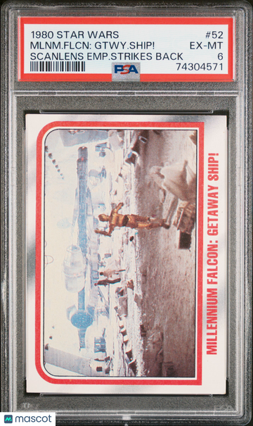 1980 Star Wars Scanlens Empire Strikes Back Mlnm. Flcn: Gtwy. Ship! #52 PSA 6