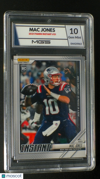 2021 Panini Instant Mac Jones #51 1/1197 Base Set RC MGS 10