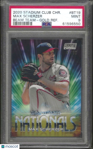2020 Stadium Club Chrome Beam Team Max Scherzer #BT19 Gold Refractor PSA 9