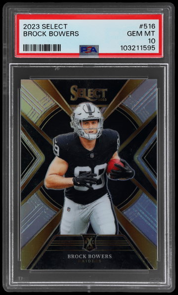 2023 Panini Select Brock Bowers Xrc Prizm Redemption PSA 10