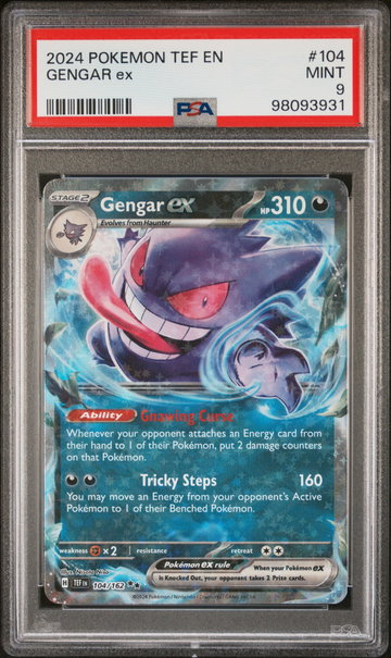 2024 Pokemon Scarlet and Violet Temporal Forces Gengar Ex #104 PSA 9