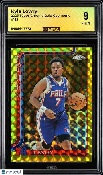2025 Topps Chrome Kyle Lowry #152 Gold Geometric MBA 9