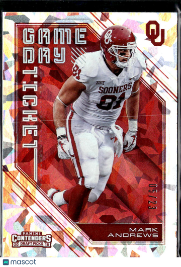 2018 Panini Contenders Draft Picks Game Day Ticket Mark Andrews #38 Cracked Ice /23
