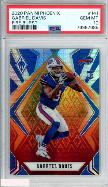 2020 PANINI PHOENIX GABRIEL DAVIS #141 FIRE BURST ROOKIE RC PSA 10 GEM MT