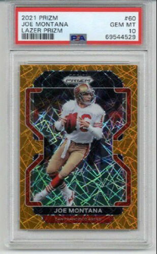 2021 PANINI PRIZM LAZER PRIZM JOE MONTANA CARD 49ERS PSA 10 VERY LOW POP