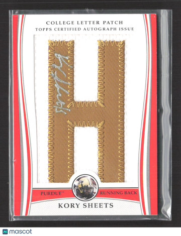2009 Topps College Letter Patch Kory Sheets #LAP-KS /175 College Letter Patch