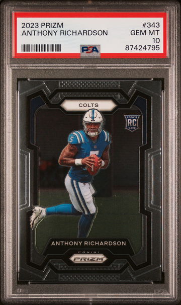 2023 PANINI PRIZM ANTHONY RICHARDSON #343 RC ROOKIE PSA 10