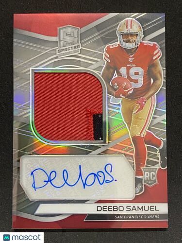 2019 Panini Spectra Deebo Samuel patch auto RC /99