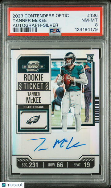 2023 Panini Contenders Optic Tanner Mckee #136 Autograph Silver Rookie PSA 8