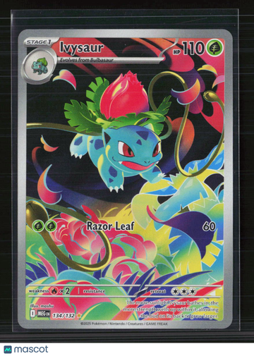 2025 Pokemon Mega Evolution Ivysaur Holo Secret Rare 134/132 Trading Card