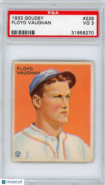 1933 Goudey Floyd Vaughan #229 PSA 3