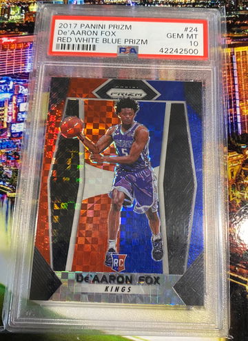 2017 De’Aaron fox red white blue rwb prizm 10 gem mt #24