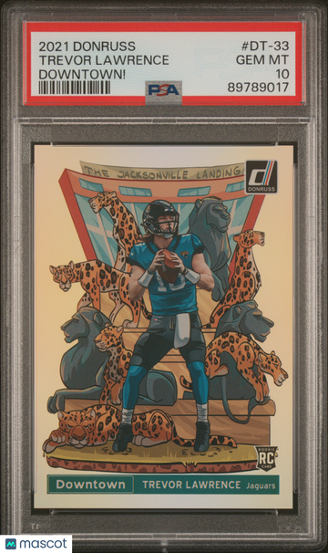 2021 Panini Donruss Downtown Trevor Lawrence Downtown! Rookie #DT-33 PSA 10 Jacksonville Jaguars